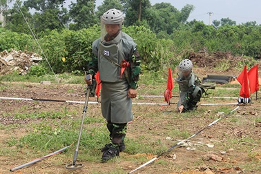 Phái đoàn Gìn giữ hòa bình LHQ đánh giá cao khả năng rà phá bom mìn của Công binh Việt Nam