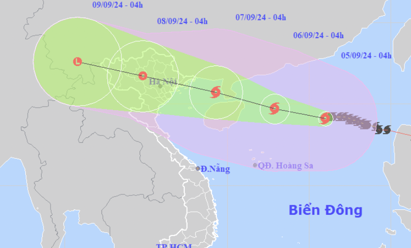 Bão Yagi mạnh lên cấp 15, giật trên cấp 17 và có thể thành siêu bão - 1