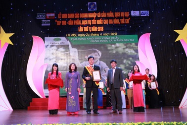 Công Ty bảo hiểm nhân thọ Cathay Việt Nam  đạt Top 100 sản phẩm tốt nhất gia đình-trẻ em 2018