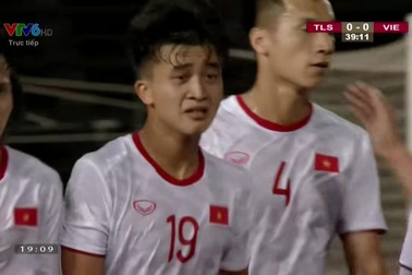 Danh Trung mở tỉ số cho U22 Việt Nam trước U22 Timor Leste