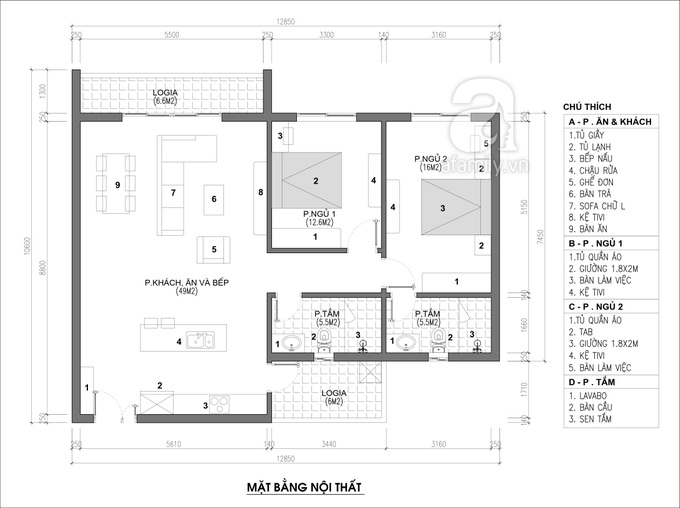 Tư vấn thiết kế nội thất căn hộ chung cư 100m² ở Bình Dương theo phong cách hiện đại, tối giản với chi phí 78 triệu - Ảnh 2.