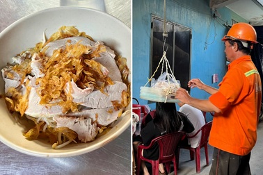 Độc lạ quán "hủ tiếu thả dây" ở TPHCM: Khách phải hét khi gọi món