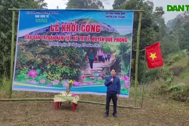 Clip khởi công cầu Dân trí