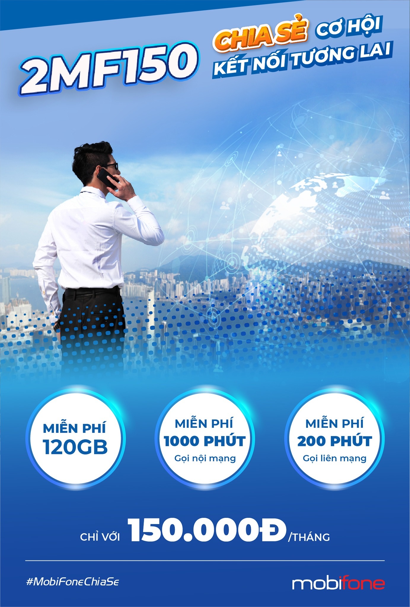 Gói cước 2MF150 Mobifone - trả sau cực đã, thoải mái data - 2 Gói cước 2MF150 Mobifone - trả sau cực đã, thoải mái data - 2