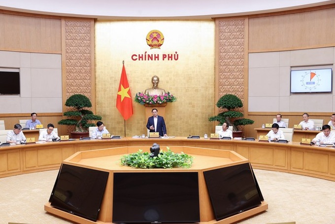 Thủ tướng Phạm Minh Chính chủ trì phiên họp Chính phủ thường kỳ tháng 5/2022 - Ảnh: VGP/Nhật Bắc