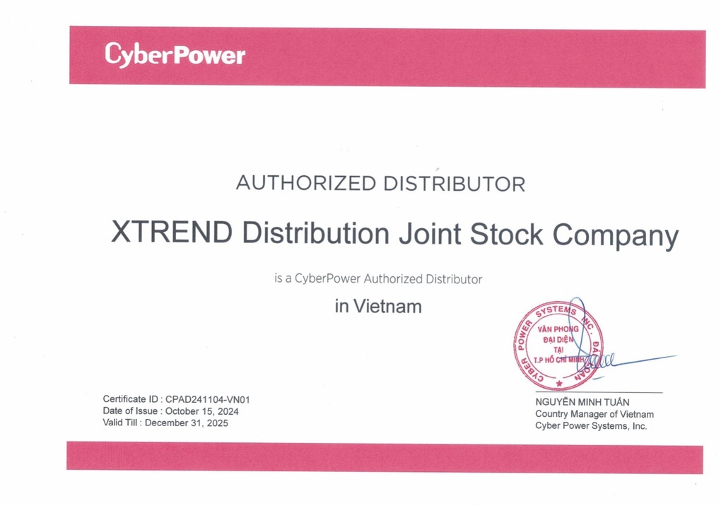 CyberPower bổ nhiệm XTREND Distribution là nhà phân phối giải pháp UPS 1 pha và 3 pha tại Việt Nam - 4 CyberPower bổ nhiệm XTREND Distribution là nhà phân phối giải pháp UPS 1 pha và 3 pha tại Việt Nam - 4