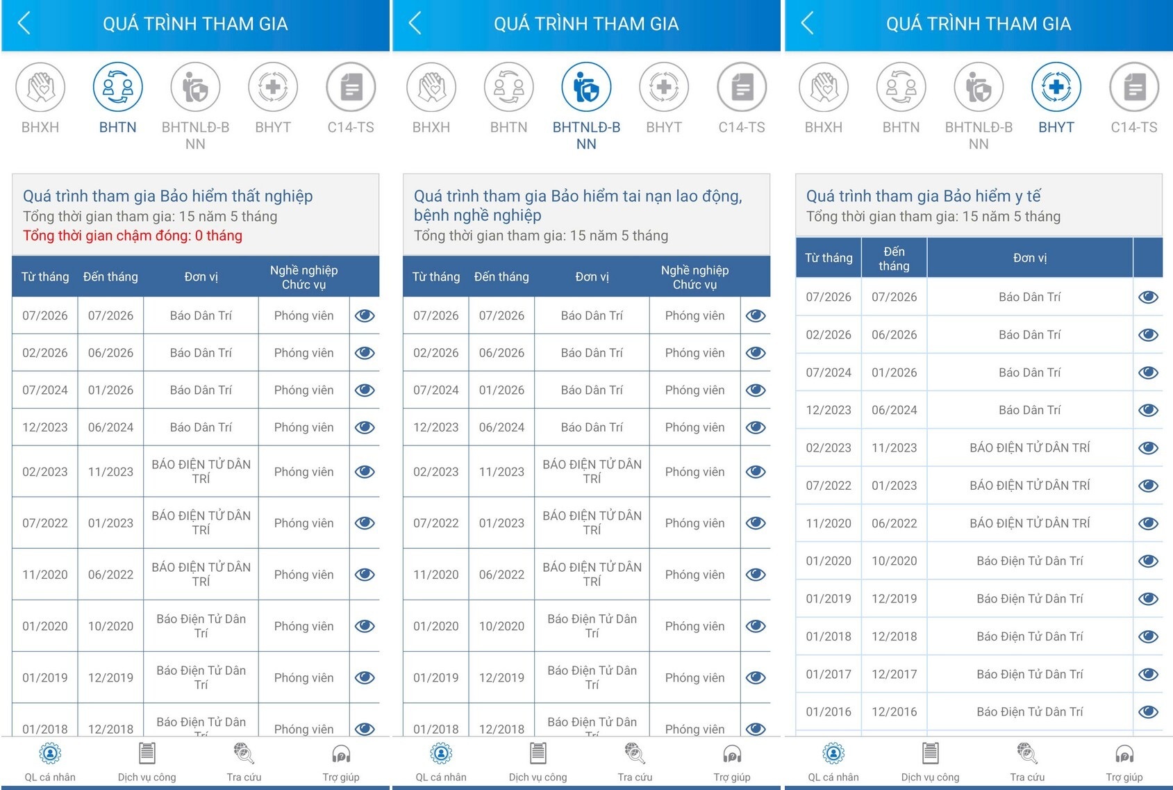 How to check salary and social insurance payment time using VssID application - 3