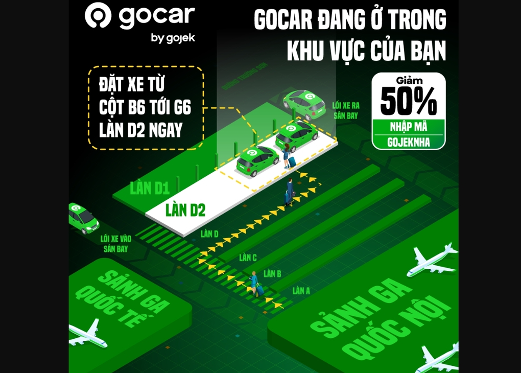 Gojek hỗ trợ giao thông cho tài xế tại sân bay Tân Sơn Nhất dịp lễ 30/4-1/5 - 1 Gojek hỗ trợ giao thông cho tài xế tại sân bay Tân Sơn Nhất dịp lễ 30/4-1/5 - 1