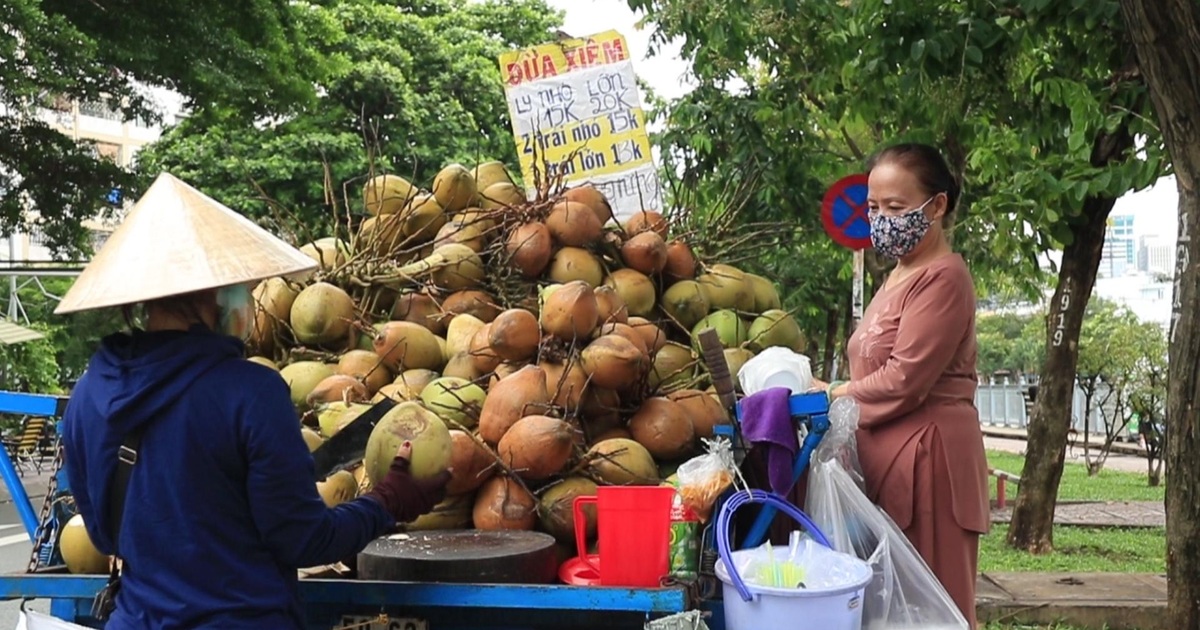 Công nhân bỏ việc đi bán dừa dạo kiếm cả triệu đồng/ngày | Báo Dân trí