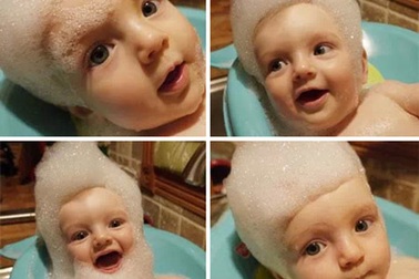 Chết cười với cảnh bố một mình trông con