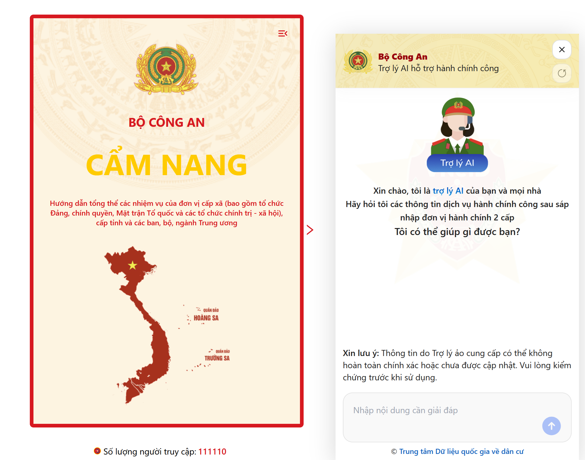Hướng dẫn sử dụng trợ lý ảo AI của Bộ Công an tra cứu thủ tục hành chính - 2 Hướng dẫn sử dụng trợ lý ảo AI của Bộ Công an tra cứu thủ tục hành chính - 2