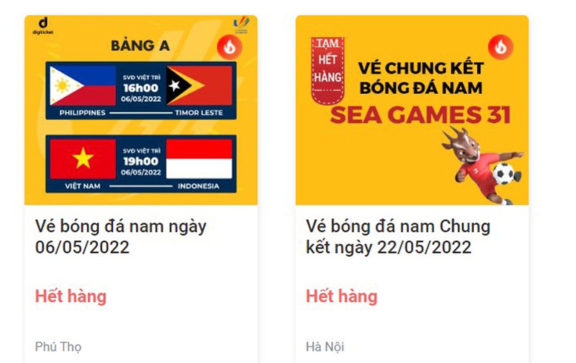 Vé chung kết bóng đá nam SEA Games cháy sau vài giờ mở bán - 1 Vé chung kết bóng đá nam SEA Games cháy sau vài giờ mở bán - 1