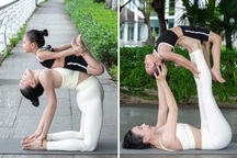 Con gái 5 tuổi hào hứng tập yoga cùng Trà Ngọc Hằng