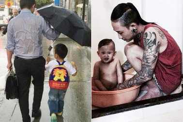 Những hình ảnh xúc động về tình cha con