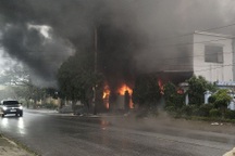 Cháy công ty sản xuất đế giày ở Nam Định