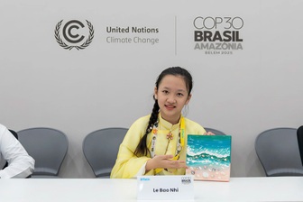 Đại diện thiếu nhi Việt Nam đầu tiên phát biểu tại Hội nghị Liên Hợp Quốc COP30