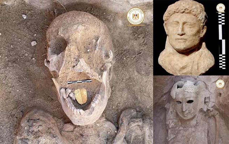 Phát hiện xác ướp lưỡi vàng nghi là lăng mộ của Nữ hoàng Cleopatra - 1 Phát hiện xác ướp lưỡi vàng nghi là lăng mộ của Nữ hoàng Cleopatra - 1