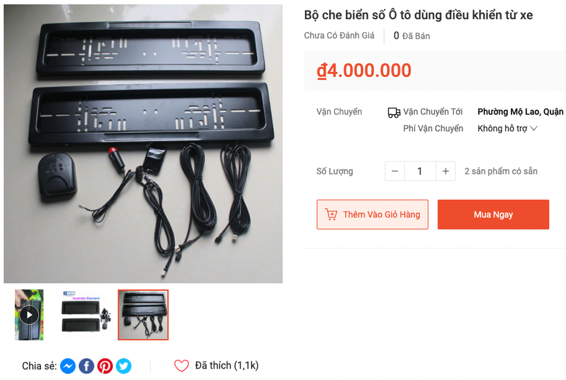 Thiết bị che biển số bán tràn lan trên mạng bất chấp khung phạt tăng cao - 1 Thiết bị che biển số bán tràn lan trên mạng bất chấp khung phạt tăng cao - 1