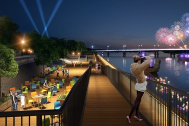 Đường lát... sàn gỗ rộng 4m nằm sát sông Hương