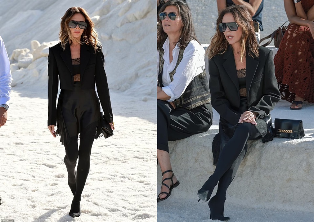 Victoria Beckham đi xem buổi diễn thời trang cùng bạn gái Ronaldo - 1