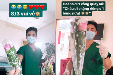 Anh chàng "đeo khẩu trang cũng đẹp trai" tặng hoa Châu Bùi ngày 8/3