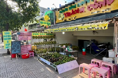 Hai người trùm áo mưa vào cửa hàng ở TPHCM trộm 10 trái sầu riêng