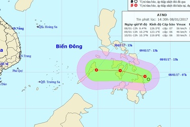 Xuất hiện áp thấp nhiệt đới gần Biển Đông