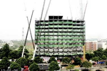 Xây khách sạn 15 tầng chỉ trong 6 ngày