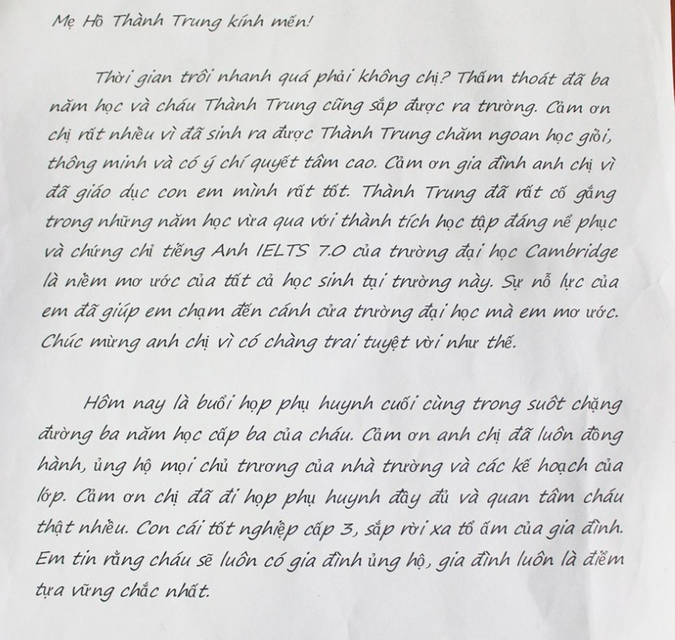 Cô giáo thức trọn đêm để viết thư gửi phụ huynh ngày cuối năm học - 2 Cô giáo thức trọn đêm để viết thư gửi phụ huynh ngày cuối năm học - 2