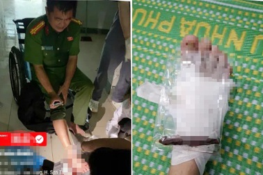 Bị thanh gỗ đâm xuyên chân, trưởng công an xã nén đau giúp dân giữa mưa lũ