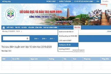Nam Định công bố điểm thi vào lớp 10 THPT