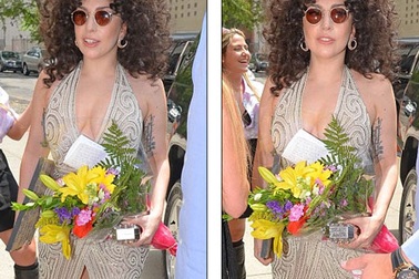 Lady Gaga “hững hờ” vòng một với váy khoét sâu 