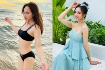 Sau sinh, Đinh Ngọc Diệp trông trẻ trung nhờ diện váy áo nhiều màu sắc