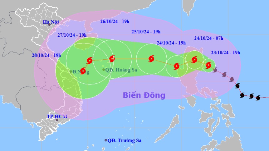 Bão Trà Mi mạnh lên cấp 10 giật cấp 12, nhiều nơi mưa lớn diện rộng - 1