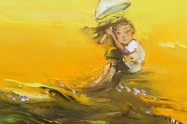 Xao xuyến hình ảnh trẻ thơ, cánh đồng quê trong tranh