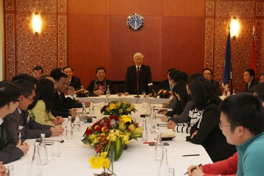 Tổng Bí thư Nguyễn Phú Trọng gặp gỡ trí thức trẻ Việt Nam tại Pháp