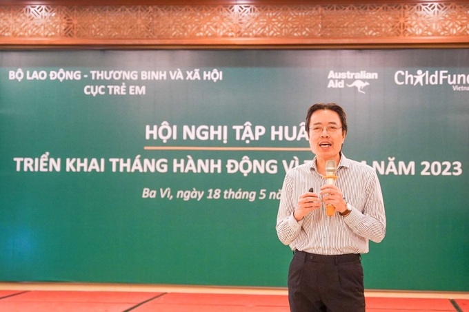 Ông Đặng Hoa Nam: Tháng hành động vì trẻ em là dịp để vận động xã hội cùng nhà nước giải quyết các vấn đề liên quan đến trẻ em.