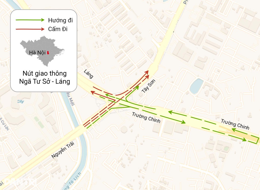 Từ hôm nay lưu thông qua điểm nóng Ngã Tư Sở - Láng như thế nào? - 1
