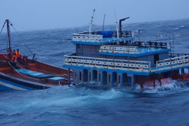 5 ngư dân hoảng loạn trên tàu chìm được Cảnh sát biển ứng cứu