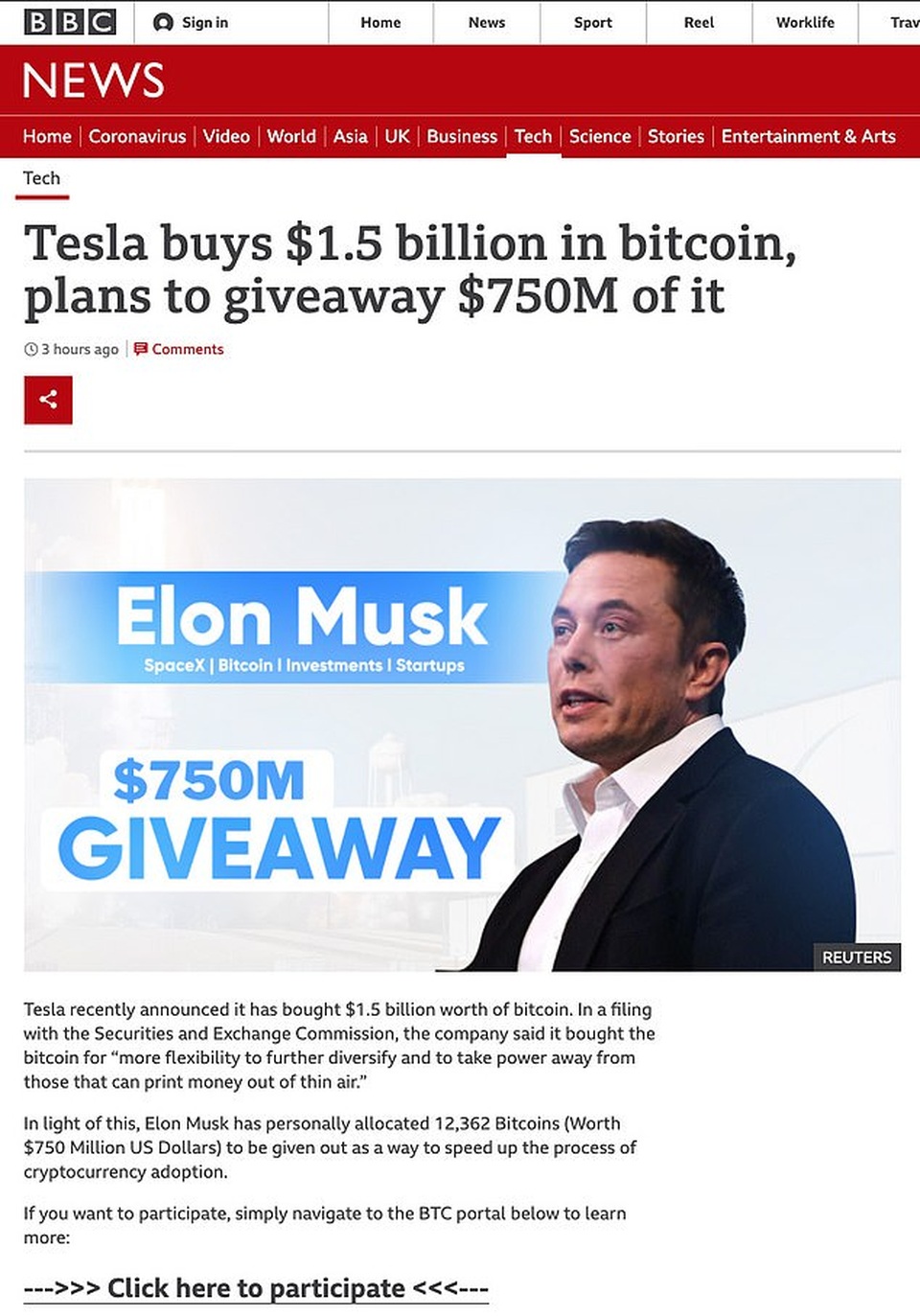 Mất sạch tiền tiết kiệm vì tin vào trò lừa đảo Elon Musk tặng Bitcoin - 2 Mất sạch tiền tiết kiệm vì tin vào trò lừa đảo Elon Musk tặng Bitcoin - 2