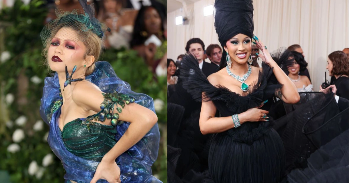 Zendaya thay hai bộ váy, Cardi B cần 8 người khiêng đồ ở Met Gala 2024