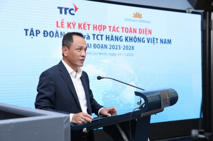 Ông Lê Hồng Hà - TGĐ Vietnam Airlines phát biểu tại sự kiện.