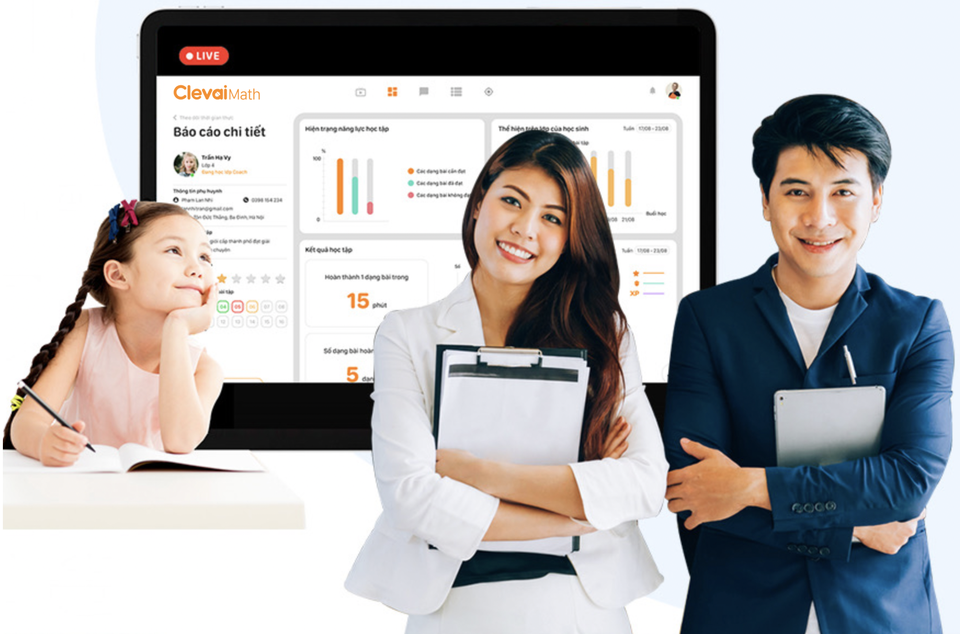 Đau đầu với Toán cấp một, học sinh Việt lần đầu tiên được học e-learning với cặp đôi thầy cô cùng lúc, qua Live Streaming tích hợp AI - 1 Đau đầu với Toán cấp một, học sinh Việt lần đầu tiên được học e-learning với cặp đôi thầy cô cùng lúc, qua Live Streaming tích hợp AI - 1