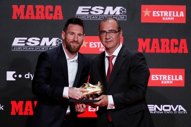 Messi lần thứ 6 nhận danh hiệu Chiếc giày vàng châu Âu