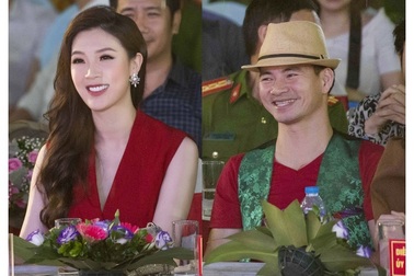 Hoa hậu Phí Thuỳ Linh, Xuân Bắc ướt nhẹp vì làm giám khảo giữa trời mưa