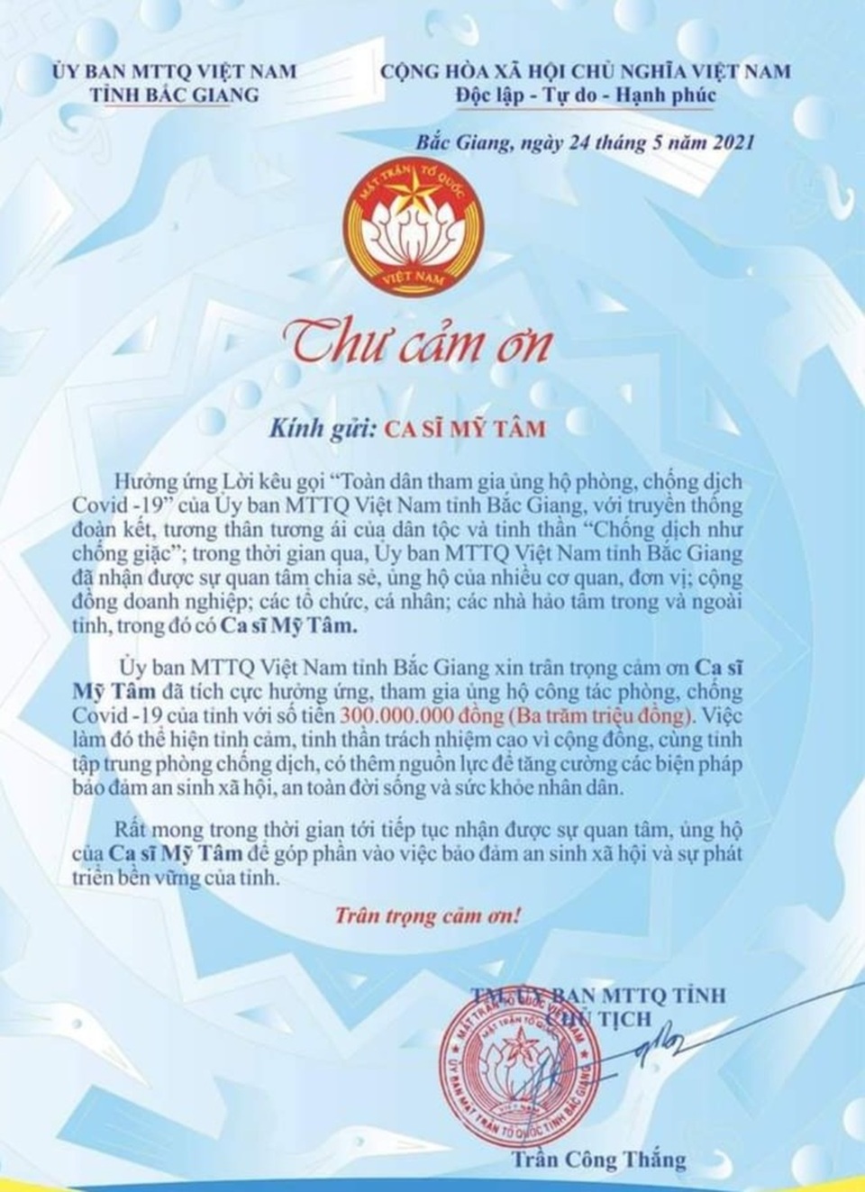 Nghệ sĩ Việt ủng hộ tiền, vật tư y tế giúp Bắc Giang chống dịch Covid-19 - 1 Nghệ sĩ Việt ủng hộ tiền, vật tư y tế giúp Bắc Giang chống dịch Covid-19 - 1