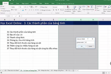Học tin học Excel: Các tính năng nên biết trong bảng tính