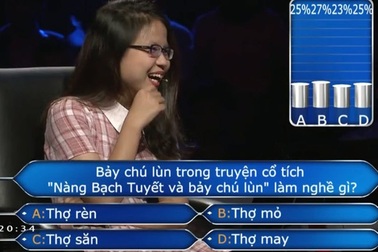 Thú vị câu hỏi "7 chú lùn làm nghề gì" của "Ai là triệu phú"