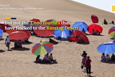 Bất chấp nắng nóng 50 độ C, “đổ xô” đến sa mạc tắm cát nóng