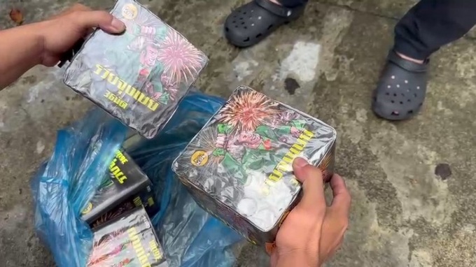 Số pháo hoa nổ phát hiện trên xe tải mang BKS 37H- 024-01 